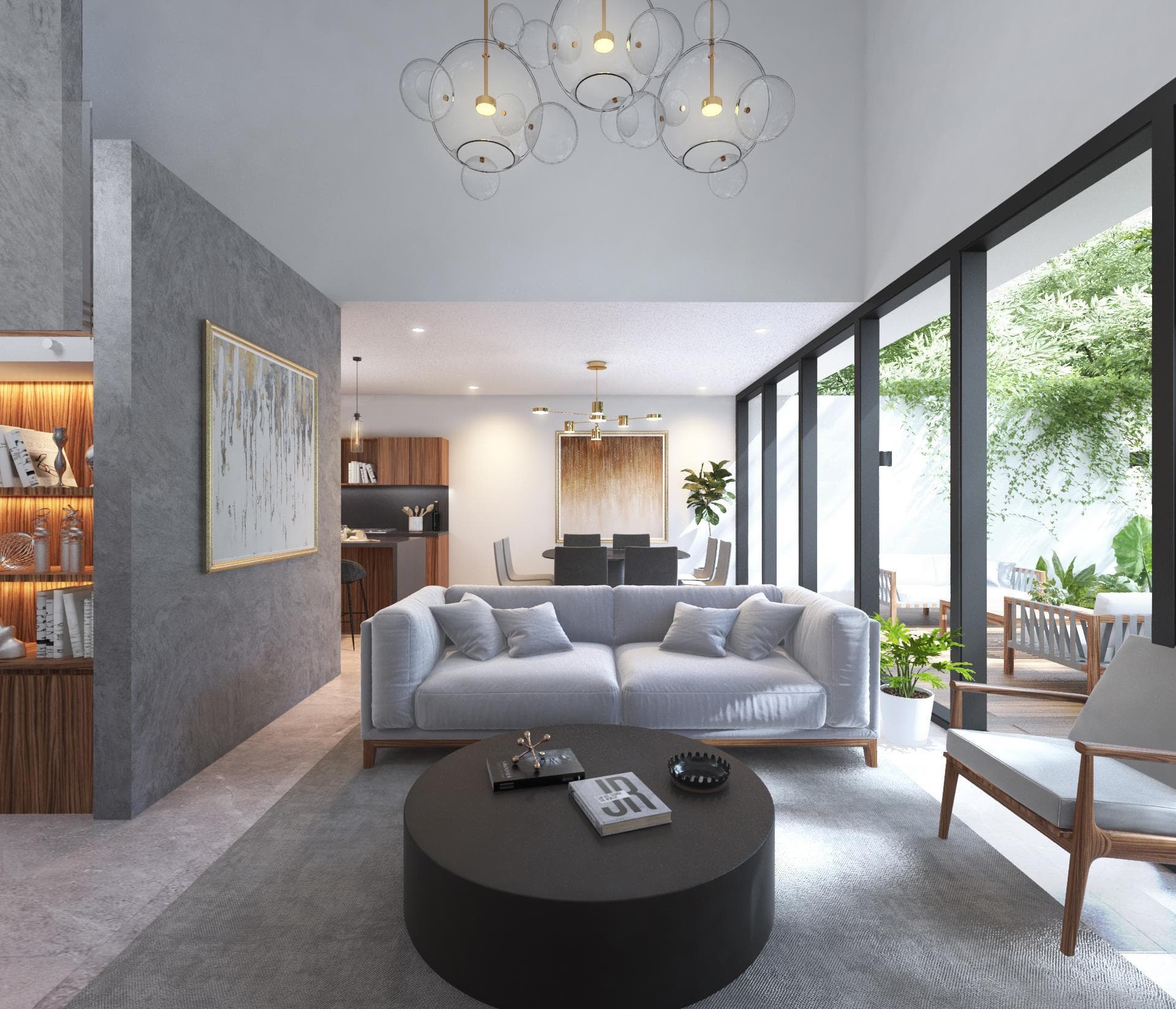 <p class="ql-align-justify"><strong style="color: rgb(31, 56, 100);">PLANTA BAJA:</strong></p><p class="ql-align-justify">· Vestíbulo y sala a doble altura</p><p class="ql-align-justify">· Cocina con barra desayunadora tipo isla con mesetas en granito más área de alacena.</p><p class="ql-align-justify">· Sala y comedor con vista doble al jardín.</p><p class="ql-align-justify">· Medio baño para visitas.</p><p class="ql-align-justify">· Amplia terraza.</p><p class="ql-align-justify">· Área de servicio.</p><p class="ql-align-justify">· Piscina de 4x3m iluminada. </p><p class="ql-align-justify">· Cochera techada para dos vehículos con piso de concreto estampado.</p><p class="ql-align-justify">· Acceso peatonal techado.</p><p class="ql-align-justify">· Área para jardín frontal.</p><p class="ql-align-justify">· Generoso jardín trasero.</p><p class="ql-align-justify"><br></p><p class="ql-align-justify"><strong style="color: rgb(31, 56, 100);">PLANTA ALTA:</strong></p><p class="ql-align-justify"><br></p><p class="ql-align-justify">· Recámara principal con vistas al jardín, con closet vestidor, amplio baño.</p><p class="ql-align-justify">· Recámara secundaria con closet y baño completo.</p><p class="ql-align-justify"><br></p><p class="ql-align-justify"><strong><em><u>Nota:</u></em></strong> Cocina completa (Paneles Inferiores y Superiores), Closets en las habitaciones, tres muebles de Baño, librero debajo escalera y closets de blancos.</p>